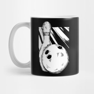 Kegeln Bowling Kugel Handgezeichnet Kegelbahn Mug